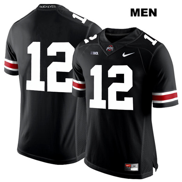 Ohio State Buckeyes Men's Matthew Baldwin #12 White Number Black Authentic Nike No Name College NCAA Stitched Football Jersey VW19M87HK